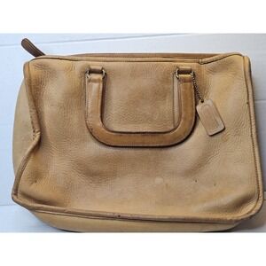 Vintage COACH 814-2994 Briefcase  NYC Made USA Glove Tanned Leather Tan